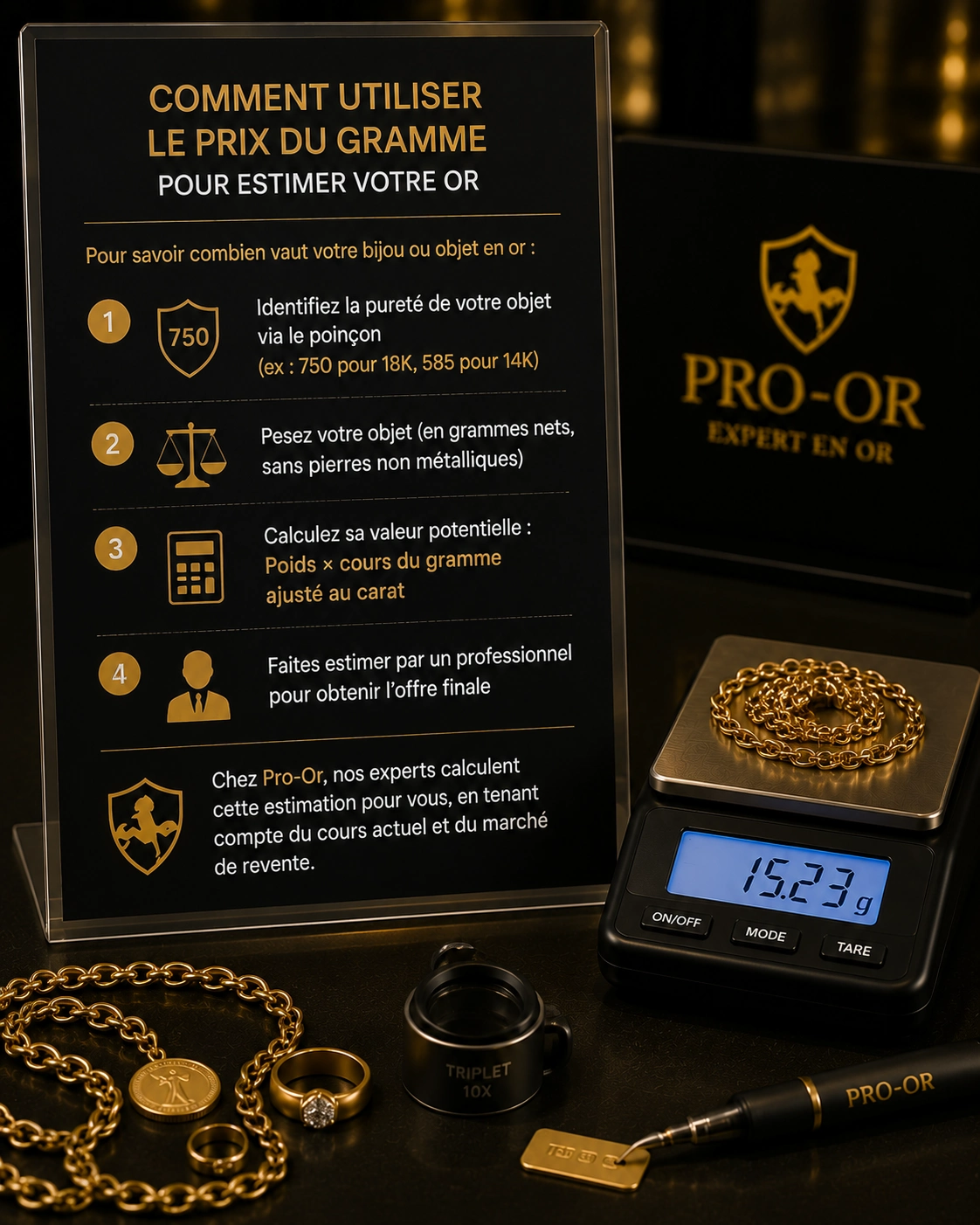 estimation valeur de son or utiliser le prix du gramme d'or pour estimer la valeur de son or