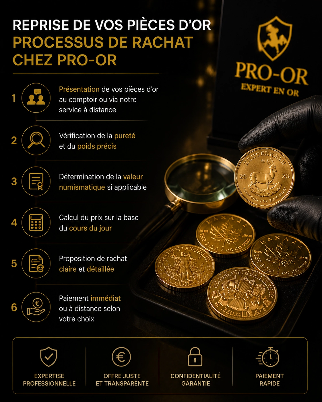 processus pieces d'or processus de reprise de vos piéces d'or chez pro-or belgique